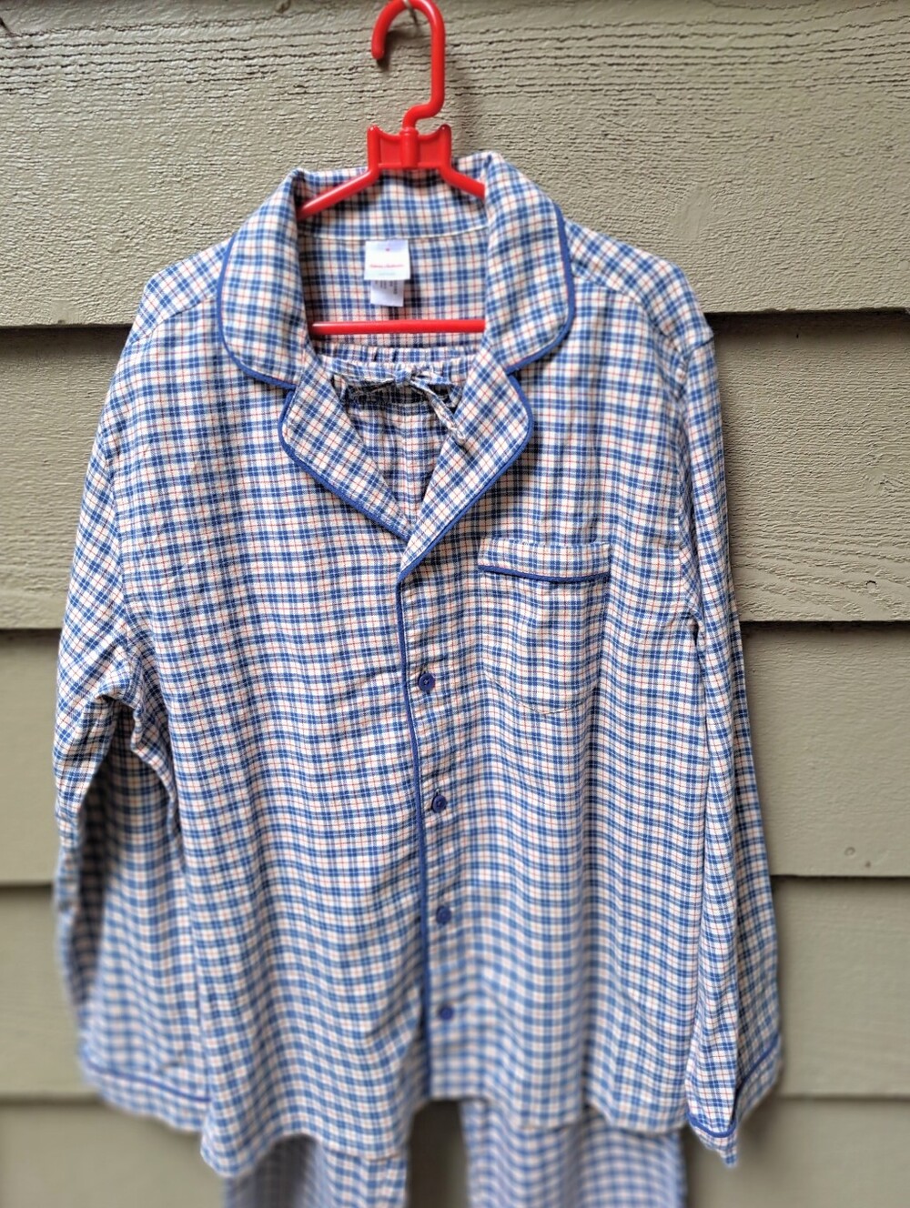 New Men's HANNA ANDERSSON Plaid Pajamas - 100% Cotton - Medium